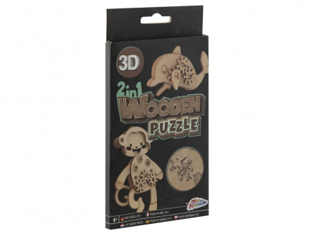 Mini-set 2 puzzle 3D, Maimuta si delfin [0]