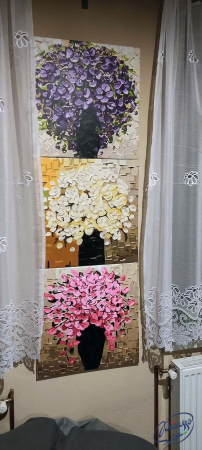 Set 3 picturi pe numere, cu sasiu, Revolutia culorilor, 50x150 cm [1]