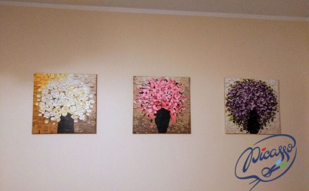 Set 3 picturi pe numere, cu sasiu, Revolutia culorilor, 50x150 cm [3]