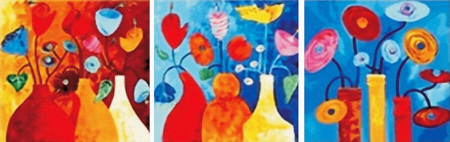 Set 3 picturi pe numere, cu sasiu, Simfonia culorilor, 50x150 cm [0]