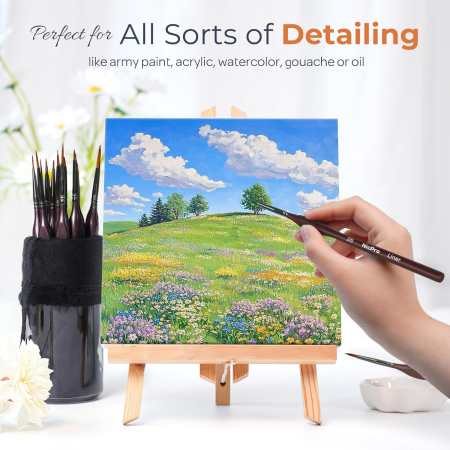 Set 15 pensule Nicpro cu varf rotund pentru detalii fine [5]