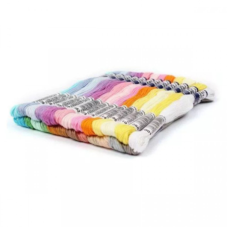 Accesorii pentru cusut si brodat - Set ata Mouline, 50 buc jurubite pastel, 8m lungime/buc