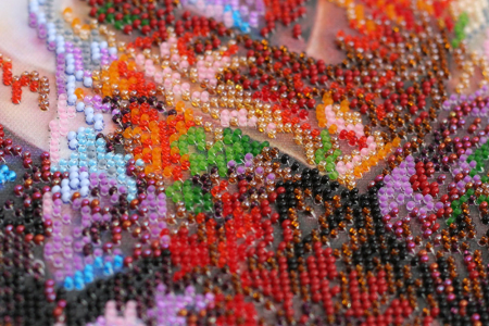 Set broderie cu margele cusute, Visatoarea, 28x37cm [5]