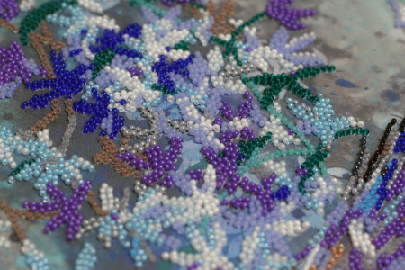 Set broderie cu margele cusute, Ceata florilor, 33x44 cm [2]