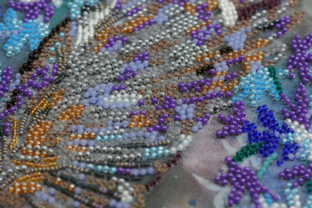 Set broderie cu margele cusute, Ceata florilor, 33x44 cm [5]