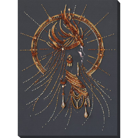 Ac & Ata - Set broderie cu margele cusute, Nascuta pentru stralucire, 22 x 31 cm