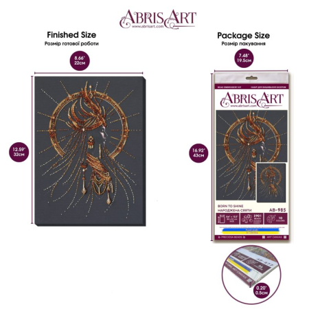 Set broderie cu margele cusute, Nascuta pentru stralucire, 22 x 31 cm [8]