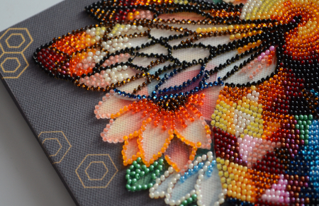 Set broderie cu margele cusute, Miere, 20x20 cm [4]