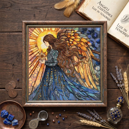 Set broderie cu margele cusute, Protectorul sortii, 25 x 25 cm [1]
