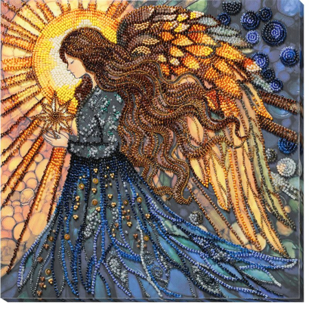 Ac & Ata - Set broderie cu margele cusute, Protectorul sortii, 25 x 25 cm