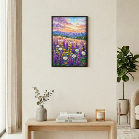 Set broderie cu margele cusute, Valea viselor, 22 x 33 cm [2]