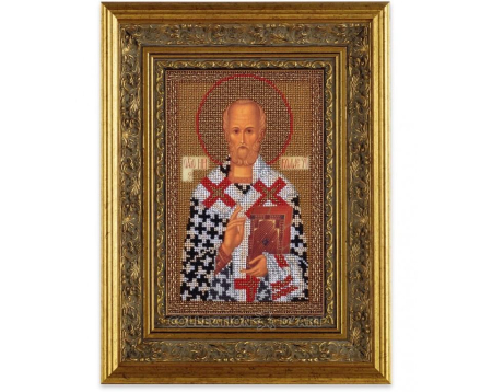 Set broderie cu margele cusute, Icoana Sf. Nicolae, 17x26 cm [1]