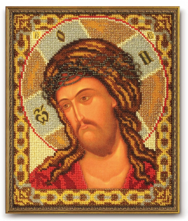 Set broderie cu margele cusute, Iisus, 20x24 cm [0]