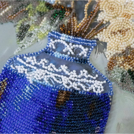 Set broderie cu margele cusute, Hortensii in vas de portelan, 22 x 29 cm [5]