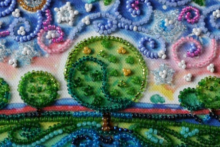 Set broderie cu margele cusute, Mereu impreuna, 20x20 cm [3]