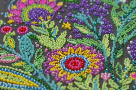 Set broderie cu margele cusute, Ceasca de fericire, 23,5x32,5 cm [4]