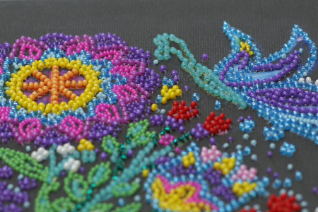 Set broderie cu margele cusute, Ceasca de fericire, 23,5x32,5 cm [2]