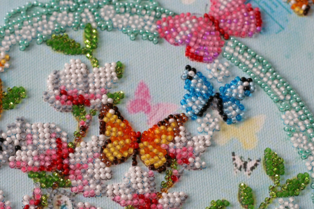 Set broderie cu margele cusute, Simbolurile primaverii, 20x20 cm [2]