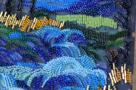 Set broderie cu margele cusute, Dupa cascada, 19,5x35 cm [4]