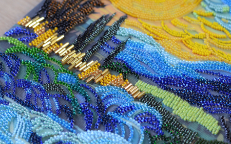 Set broderie cu margele cusute, Dupa cascada, 19,5x35 cm [3]