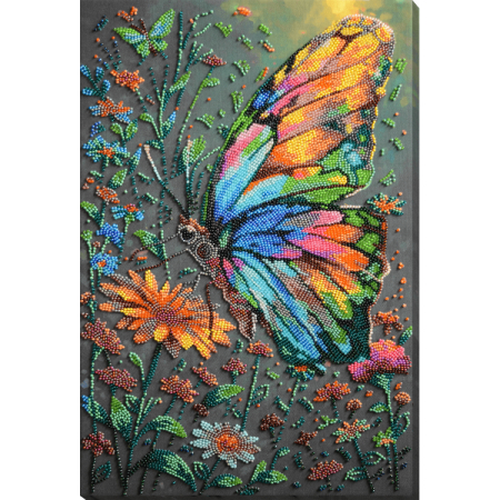 Broderii cu margele - Set broderie cu margele cusute, Nuante de vara, 26x39 cm