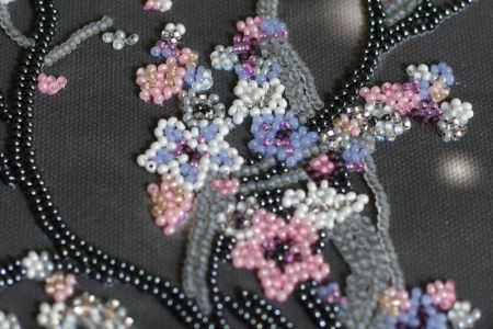 Set broderie cu margele cusute, Sakura noaptea [2]