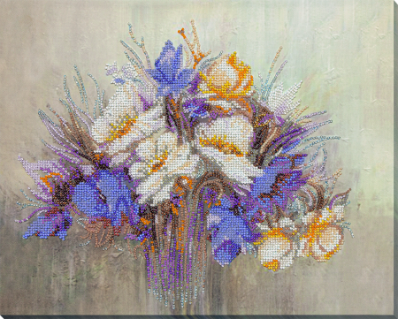 Broderii cu margele - Set broderie cu margele cusute, Clopotei, 35x28 cm