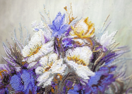 Set broderie cu margele cusute, Clopotei, 35x28 cm [2]