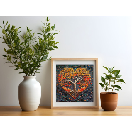 Set broderie cu margele cusute, Sentimente calde, 20x20 cm [4]