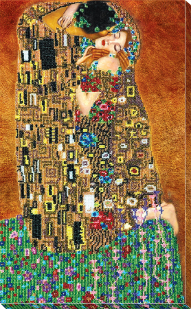Set broderie cu margele cusute, Sarutul, 30x46 cm