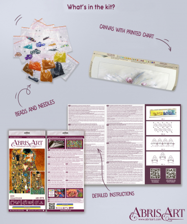 Set broderie cu margele cusute, Sarutul, 30x46 cm [1]