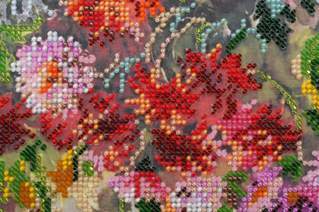Set broderie cu margele cusute, Crizanteme, 31x38 cm [4]