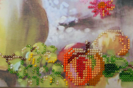 Set broderie cu margele cusute, Crizanteme, 31x38 cm [3]