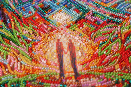 Set broderie cu margele cusute, Trezire in iubire, 31x38 cm [4]