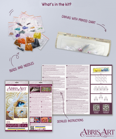 Set broderie cu margele cusute, Latte, 34x27 cm [5]