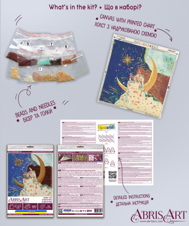Set broderie cu margele cusute, Andromeda, 20x20 cm [4]
