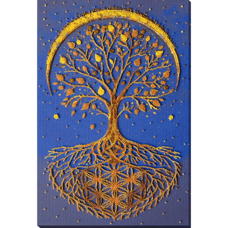 Broderii cu margele - Set broderie cu margele cusute, Radianta vietii, 23x35 cm