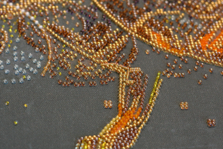 Set broderie cu margele cusute, Leu auriu, 53x30 cm [5]