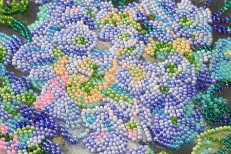 Set broderie cu margele cusute, Hortensie, 37x27 cm [3]