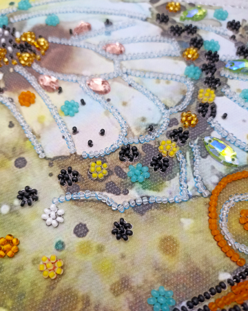 Set broderie cu margele cusute, Zbor de chihlimbar, 31x40 cm [2]