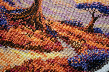Set broderie in cruciulita, Savana, 23x22 cm [4]