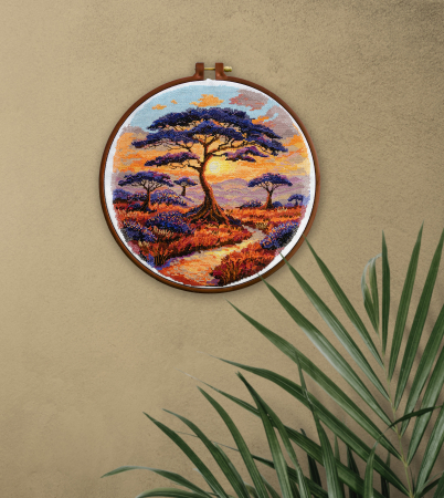 Set broderie in cruciulita, Savana, 23x22 cm [1]