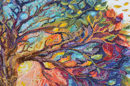 Set broderie in cruciulita, Centrul universului, 35x36 cm [2]