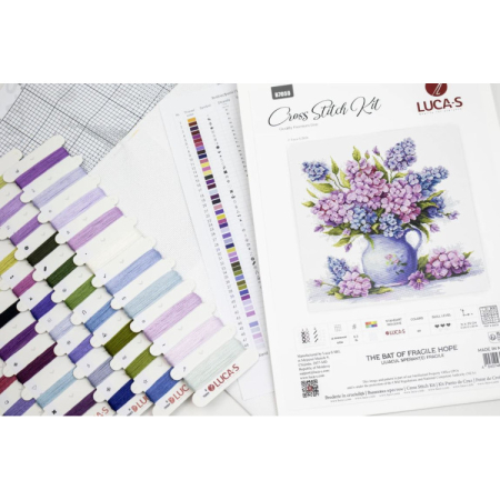 Set broderie in cruciulita, cu diagrama, Liliacul sperantei fragile, 31 x 29 cm [3]