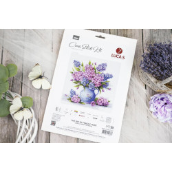 Set broderie in cruciulita, cu diagrama, Liliacul sperantei fragile, 31 x 29 cm [1]