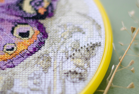 Set broderie in cruciulita, cu gherghef, Sarutul soarelui, 17x17 cm [3]