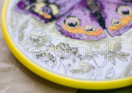 Set broderie in cruciulita, cu gherghef, Sarutul soarelui, 17x17 cm [1]