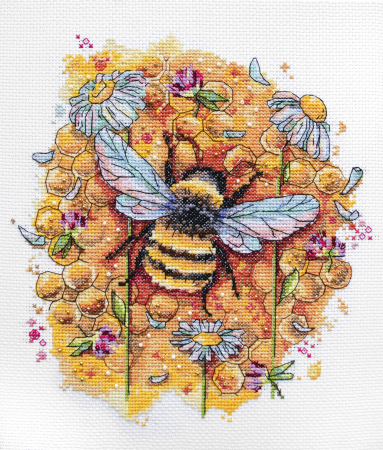 Set broderie in cruciulita, Poliflora, 20x25 cm