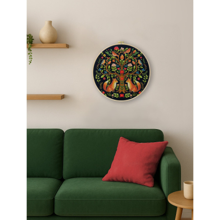 Set broderie in cruciulita, fara gherghef, Copacul povestilor din padure, 30x30 cm [4]