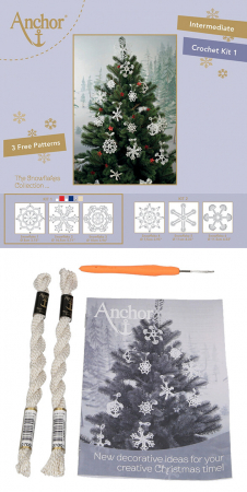 Set creatie accesorii crosetate, Fulgi de nea albi [0]